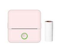 TFixol 2Inches Pocket Pr Portable Thermal Pr Wirel BT Connection for Picture Label DIY Handcraft List M Notes Journal Receipt Paper Insta Sticker with 1 Roll Thermal Paper Pink