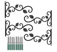 TFixol 4Pcs Wall-Mounted Iron Hooks Plant Holder Decorative Hook for Bird Feeder Flower Pot Lantern Wind Chime Elegant Wall Easy to Install Nice Decoration Environment