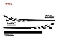 TFixol 5Pcs Car Side Door Body Hood Rearview Mirror Decal Stripes Sticker Racing Decals Black