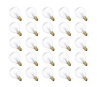 TFixol AC230V G40 Globe Tungsten Incandesce B ulb Lamp 25 P ack E12 Base Socket Holder IP44 Water Resistance Warm White for String Light Home Par Decoration Wedding Function Portable Warm white