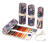 TFixol Canvas Colored Pencil Roll Wrap Holder Organizer Storage Pouch with Multiple Slots for Artist Drawing Portable Easily Roll-up Design Multi-Application