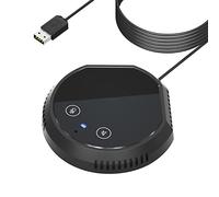 TFixol Desktop USB Conference Speakerphone Microphone 360° Omnidirectional Condenser Plug & Play PC Computer Mic Support BT Speaker -Sensor Buttons Mute Function Compatible with USB& button&speaker