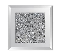 TFixol Glass Mirrored Coaster for Drinks Crushed Diamond Round/Rec Cup Mat Decor on Tabletop for Home, Bar Silver Rectangle