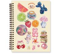 TFKFJLF Cute Preppy Y2K Grapefruit College Notebook for Teen Girls, Cute Book Composition Notebook, Cute Disco Ball Stuff Notebooks Spiral Journal for Girl Women, Preppy School Supplies College