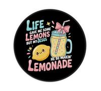 TFKFJLF Funny Christian Mouse Pad, Lemon Mousepad for Girl, Funny Mousepad Computer Laptop, Motivational Jesus Gift for Women Girls, Life Gave Me Some Lemons But My Jesus, 8.7x8.7 Inch