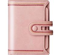 TFKGS Slim Wallet for Women Vegan Leather RFID Blocking, Small Thin Credit Card Holder Bifold Compact Pocket Ladies Mini Purse, 2-Pink, Modern