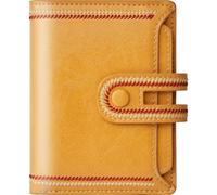 TFKGS Slim Wallet for Women Vegan Leather RFID Blocking, Small Thin Credit Card Holder Bifold Compact Pocket Ladies Mini Purse, 2-Yellow, Modern