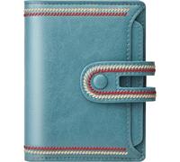 TFKGS Slim Wallet for Women Vegan Leather RFID Blocking, Small Thin Credit Card Holder Bifold Compact Pocket Ladies Mini Purse, 2-Blue, Modern