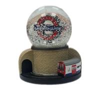 TFL9101 Official Licensed London Underground Snow Globe with Train - Large Snowstorm Ornament 10cm Height 6.5cm Globe Souvenir Gift