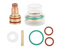 TFM53NCN TIG Welding Kit with Glass Cup and Collet 1.6 mm Electrode Size Compatible with WP17 WP18 and WP26 Argon Arc Torches for Precise Welding and Gas Flow Optimization (1.6mm)