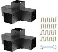 TFMUZERT 4-Way Pergola Brackets, 4"x4" Pergola Kit, Pergola Corner Bracket for Gazebos, Patio Pergolas, Log Cabin, Wooden Beams (2PCS)