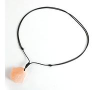 TFOOD Crystal Necklace, Natural Orange Salt Crystal Necklace Pendant With Adjustable Braided Wax Rope Reiki Chakra Necklaces Charm Crystal Jewelry For Women Men Friend Gem Gift