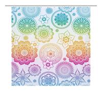 TFOSO Mandala Shower Curtain,Bohemian Colorful Flowers Modern Art Print Bathroom Curtain Polyester Waterproof Fabric Decor 72x72in（183x183cm）