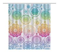 TFOSO Mandala Shower Curtain,Bohemian Colorful Flowers Modern Art Print Bathroom Curtain Polyester Waterproof Fabric Decor 66x72in（168x183cm）