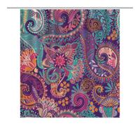 TFOSO Mandala Shower Curtain,Bohemian Indian Paisley Purple Floral Colorful Abstract Bathroom Curtain Polyester Waterproof Fabric Decor 66x72in（168x183cm）