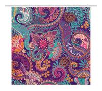 TFOSO Mandala Shower Curtain,Bohemian Indian Paisley Purple Floral Colorful Abstract Bathroom Curtain Polyester Waterproof Fabric Decor 72x72in（183x183cm）