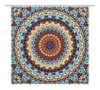 TFOSO Mandala Shower Curtain,Indian Hippie Bohemian Floral Abstract Art Print Bathroom Curtain Polyester Waterproof Fabric Decor 72x72in（183x183cm）