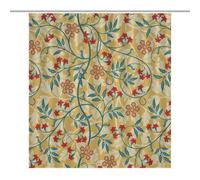 TFOSO William Morris Shower Curtain,Retro Country Bohemian Flower Art Print Bathroom Curtain Polyester Waterproof Fabric Decor 66x72in（168x183cm）