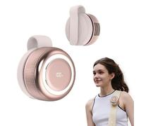 TFQXA1Z Ultra-Quiet Bladeless Clip-On Fan, 360° Rotatable Personal Fan with Digital Display, 5-Speed Rechargeable Mini Fan for Home, Office, School, Summer Gift (Pink)