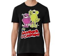 TFRDE2345 Roobarb and Custard 1980s Retro Cartoon Brit T Shirt Black