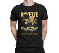tfrewerAERTH Swedish-Band-In-1980s-Men-s-T-Shirt-Roxette-Novelty-Tee-Shirt-Short-Sleeve-O Black
