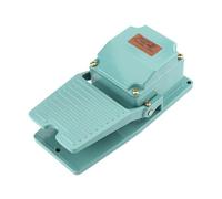 TFS-402 Green Silver Contact Aluminum Shell AC 250V 15A 1NO 1NC Momentary Treadle Pedal Foot Switch w Cable Gland