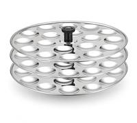 TFS Mini Idli Stand 54 Mini Idli Capacity, 3 Plate Stainless Steel Idli Plate Set with 18 Cavities Each, Premium Idly Maker Insert for Idli Pot, Steamer, Pressure Cooker, Easy Release & Easy Clean
