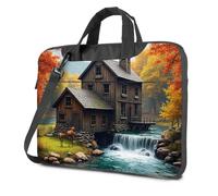 TFSW 15.6 Laptop Case Autumn Serenity: A Rustic Mill By The River Laptop Bag Laptop Backpack For Men 16 Inch Laptop Case(29x40cm)