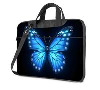 TFSW 15.6 Laptop Case Laptop Case 16 Inch Blue Butterfly Wings In Dark Background Laptop Bag Black Bag Laptop Backpack Women(26x36cm)