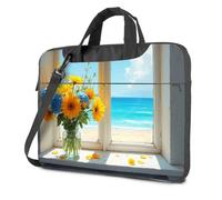 TFSW 16 Inch Laptop Case Beachside Serenity: Flowers By The Sea Laptop Bag Computer Backpack For Men Computer Cases For Lapto(26x36cm)