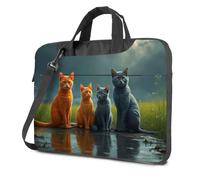 TFSW 16 Inch Laptop Case Four Cats In The Rainy Field Laptop Bag Black Bag Laptop Backpack Women(29x38cm)