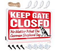 TFSW Bar Decor For Home Keep Gate Closed No Matter What The German Shepherd Say Sign Bar Metal Tin Sign Cool Room Accessories For Teens(20X30CM)