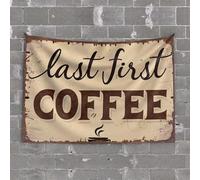 TFSW Bar Man Cave Decor Last First Coffee: A Vintage Sign Tapestry Men Decor Earthy Room Decor(75X100CM)