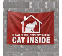 TFSW Bar Man Cave Decor Save Our Cat In Case Of Fire Tapestry Large Tapestry Gaming Room(100X150CM)