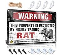 TFSW Bar Sign For Outdoor Bar Warning This Property Is Protected By A Highly Trained Rat Sign Boys Bedroom Accessories Funny Tin Metal Signs(30X40CM)