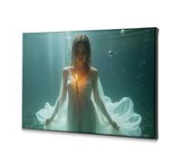 TFSW Bathroom Decor Wall Art Underwater Serenity: A Candlelit Vision Canvas Decorative Picture Decoraciones Para Cuartos Bathroom Decor Wall Art(20x30cm)