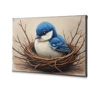 TFSW Bathroom Pictures Blue Bird Nesting In Nature Canvas Decorative Picture Pictures For Living Room Pictures For Living Room(20x30cm)