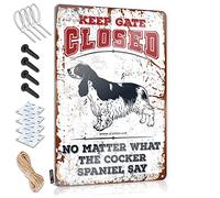 TFSW Beer Decor Keep Gate Closed No Matter What The Cocker Spaniel Say Tin Sign Man Cave Sign Decor Decor For Man Cave(20X30CM)