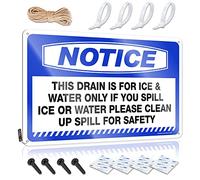 TFSW Beer Decor Notice This Drain Is For Ice & Water Only If You Tin Sign Man Cave Sign Decor Decor For Man Cave(20X30CM)