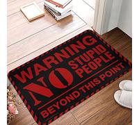 TFSW Beer Decor Warning No Stupid People Beyond This Point Rug Pool Decorations Outdoor Front Porch Layered Rug(40X60CM)