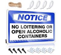 TFSW Beer Decorations For Man Cave Notice No Loitering Or Open Alcoholic Containers Tin Sign Sarcastic Signs Coffee Sign Decor(30X40CM)