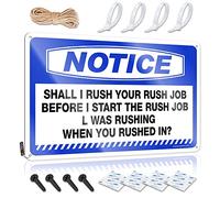 TFSW Beer Decorations For Man Cave Notice Shall I Rush Your Job Before Start The Tin Sign Sarcastic Signs Coffee Sign Decor(20X30CM)