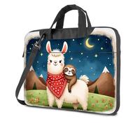 TFSW Black Bag Adorable Friends: Llama And Sloth In The Night Laptop Bag Laptop Case 16 Inch Computer Backpack For Men(29x40cm)