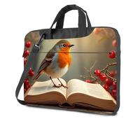 TFSW Carry On Backpack Robin On An Open Book With Berries Laptop Bag Laptop Backpack For Women 17 Inch Laptop Bag(29x38cm)