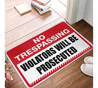 TFSW Classroom Welcome Mat No Trespassing Violators Will Be Prosecuteds Mat Fall Door Mats Outdoor Desk Accessories For Men(40X60CM)