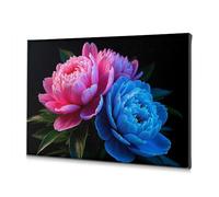 TFSW Coastal Wall Art Blue And Pink Peonies In Bloom Canvas Decorative Picture Easter Decoration Farmhouse Decor(20x30cm)