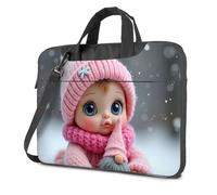 TFSW Computer Backpack For Men Snowy Day With A Cute Doll Laptop Bag 15.6 Laptop Case Laptop Case 16 Inch(26x36cm)