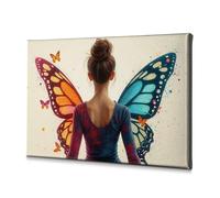 TFSW Decorative Plates Colorful Butterfly Wings: A Magical Transformation Canvas Decorative Picture Decorative Plates Easter Decor(30x40cm)