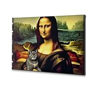TFSW Decorative Plates Leonardo'S Mona Lisa With A Feline Companion Canvas Decorative Picture Shabby Chic Decor Bathroom Wall Decor(40x60cm)