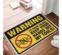 TFSW Door Mats Funny Warning To Avoid Injury Keep Your Hands Off My Tools !S Mat Outdoor Porch Decor Welcome Rugs Front Door Outdoo(65X90CM)
